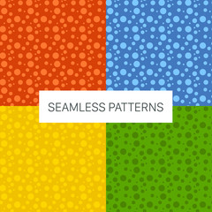 Four color abstract background with circles. Seamless pattern.