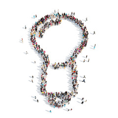 people in the shape of a lamp.