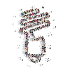 people in the shape of a lamp.