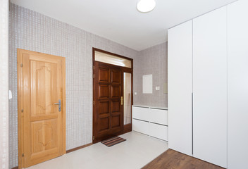 Hallway and front door in modern house