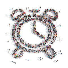 people in the shape of  clock, stopwatch.