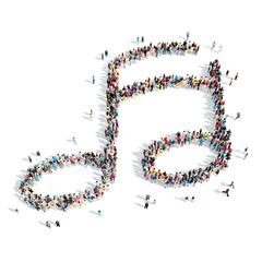  people in the shape of notes.