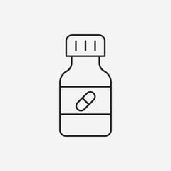 medicine bottle line icon