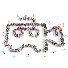  people in the shape of camera.