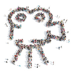  people in the shape of camera.