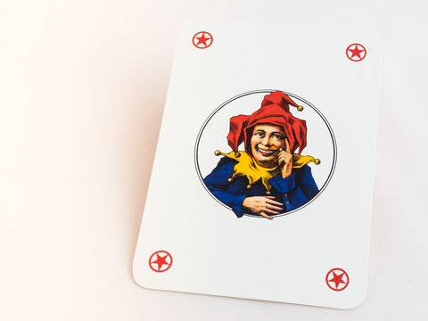 Joker playing cards on white background