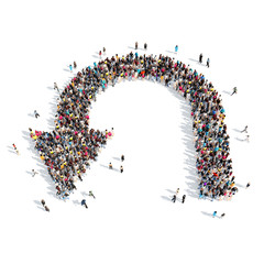 People in the form of arrows.