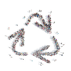 People in the form of arrows.