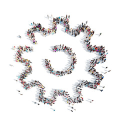 people in the shape of gears.