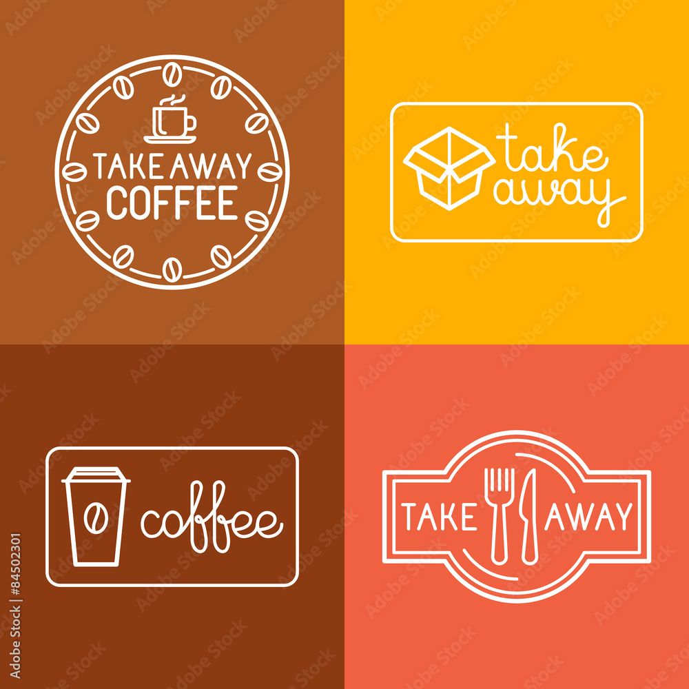Poster Vector set of linear labels