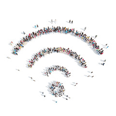 people in the shape of wi fi.