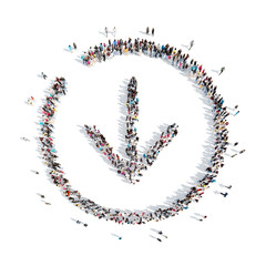 People in the form of arrows.