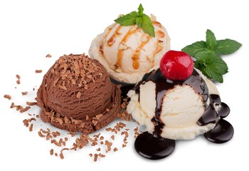 Ice Cream, Gelato, Sweet Sauce.