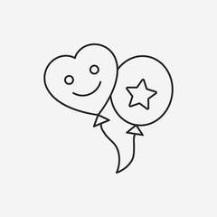 baby toy balloon line icon