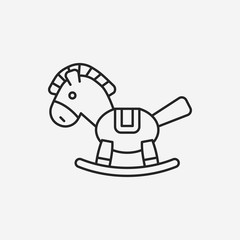 baby toy horse line icon