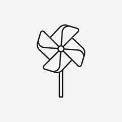 baby toy windmill line icon