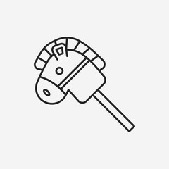 baby toy horse line icon