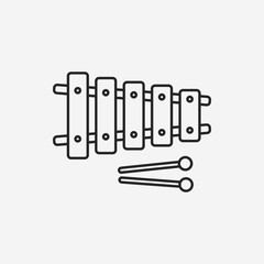 baby toy musical instruments line icon