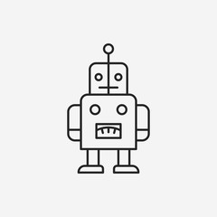 baby toy robot line icon