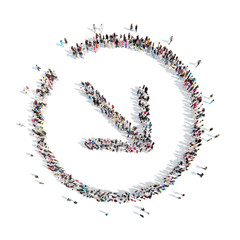 People in the form of arrows.