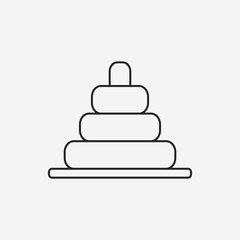 baby toy bricks line icon