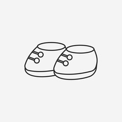 baby shoes line icon