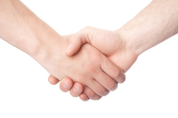 Shaking hands of two male people