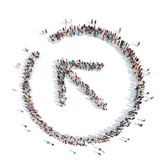 People in the form of arrows.