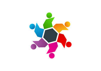  Logo Box connection social teamwork