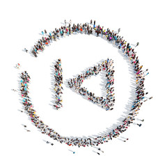 people in the shape of a button play.