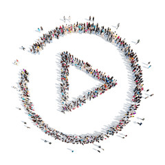 people in the shape of a button play.