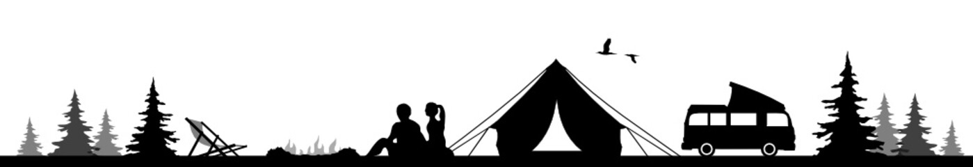 Zelten und Lagerfeuer