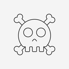 halloween skull line icon
