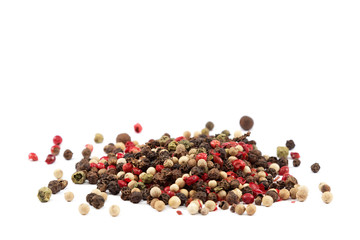 Pepper peas on a white background.