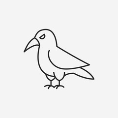 halloween bird line icon