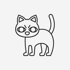 halloween cat line icon