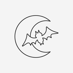 Halloween moon line icon