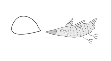 Bird with a speech bubble, vector illustration