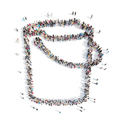 people in the shape of a bucket.