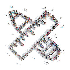 people in the shape of a stick.