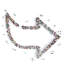 Obraz premium People in the form of arrows.