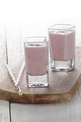 strawberry milk shake in a glass