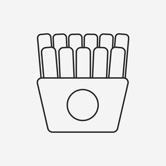 french fries line icon