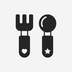 baby spoon and fork icon