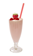 Milkshake  with  strawberry raspberries