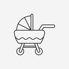 Baby carriages line icon