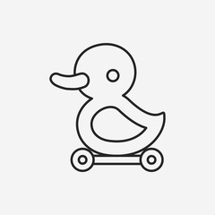 baby toy duck line icon