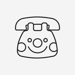 baby toy phone line icon