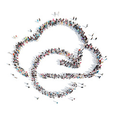 people in the shape of clouds.