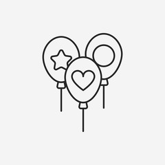 baby toy balloon line icon